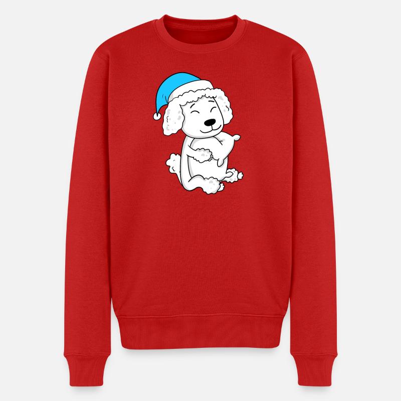 Chien Race Caniche - Pull Premium bio Homme - rouge