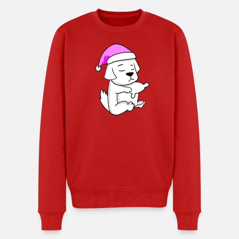 Hund Hunderasse Pyrenäenberghund - Männer Premium Bio Pullover - Rot