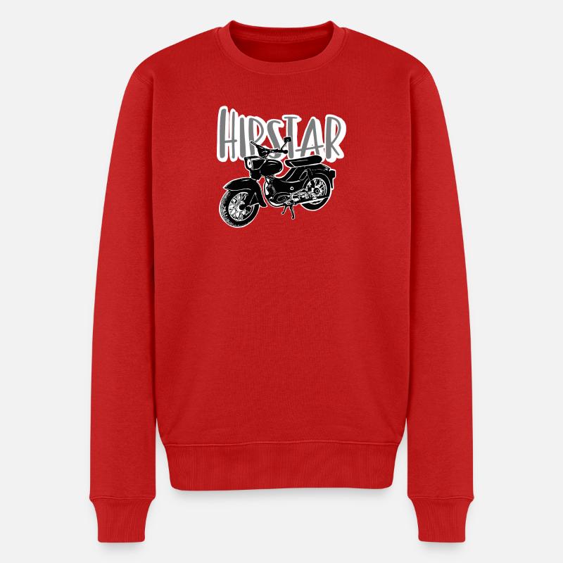 Hipstar Moped - Männer Premium Bio Pullover - Rot