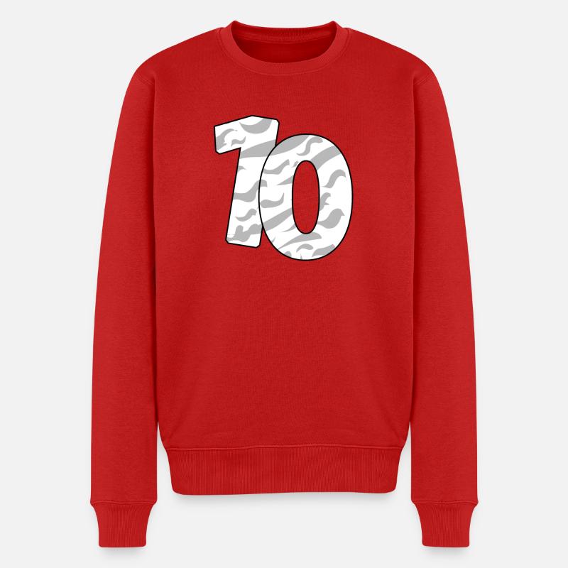 10 - Männer Premium Bio Pullover - Rot