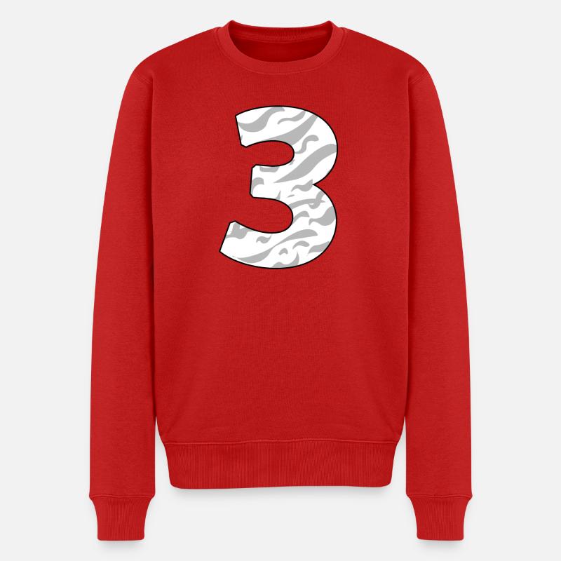 3 - Männer Premium Bio Pullover - Rot