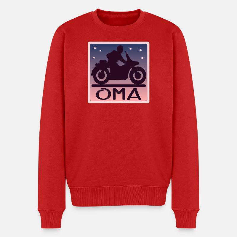 MOTORRAD OMA - GROßMAMA - Männer Premium Bio Pullover - Rot