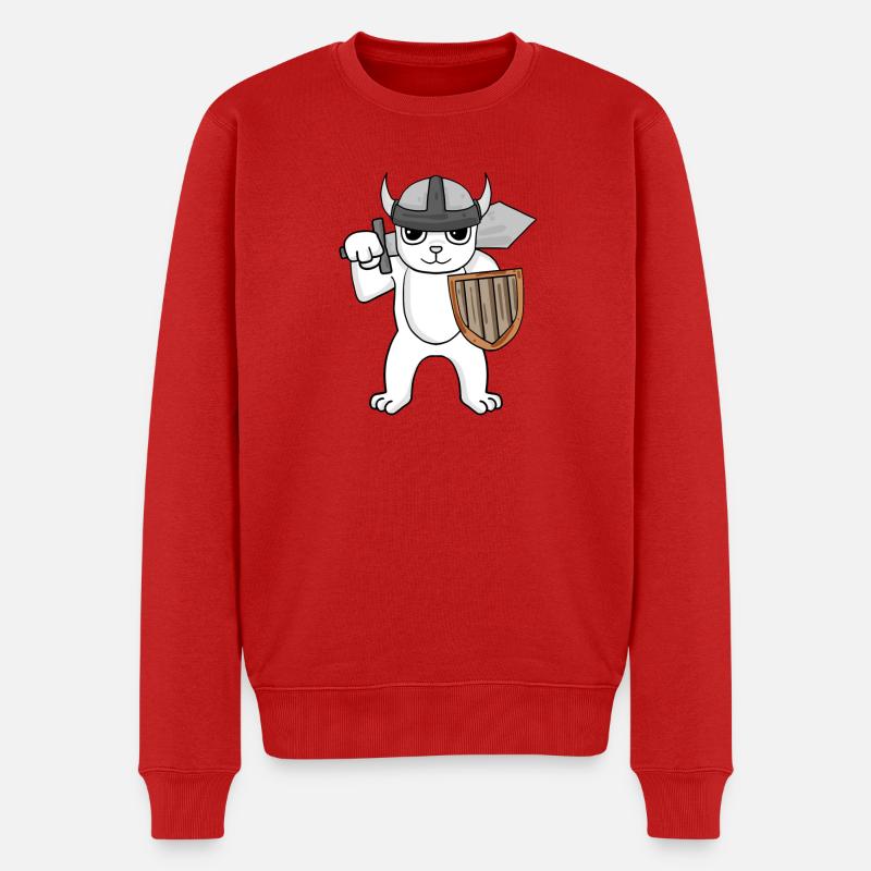 Ours Viking - Pull Premium bio Homme - rouge