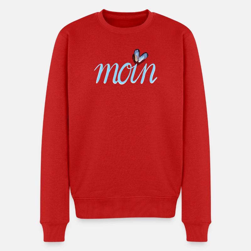 moin Nordsee Ostsee Meer - Männer Premium Bio Pullover - Rot