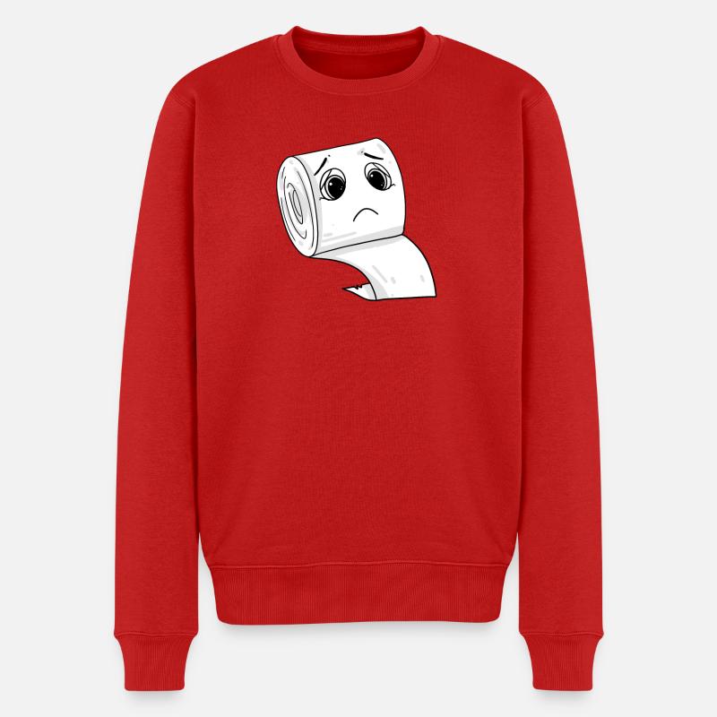 trauriges toilettenpapier - Männer Premium Bio Pullover - Rot