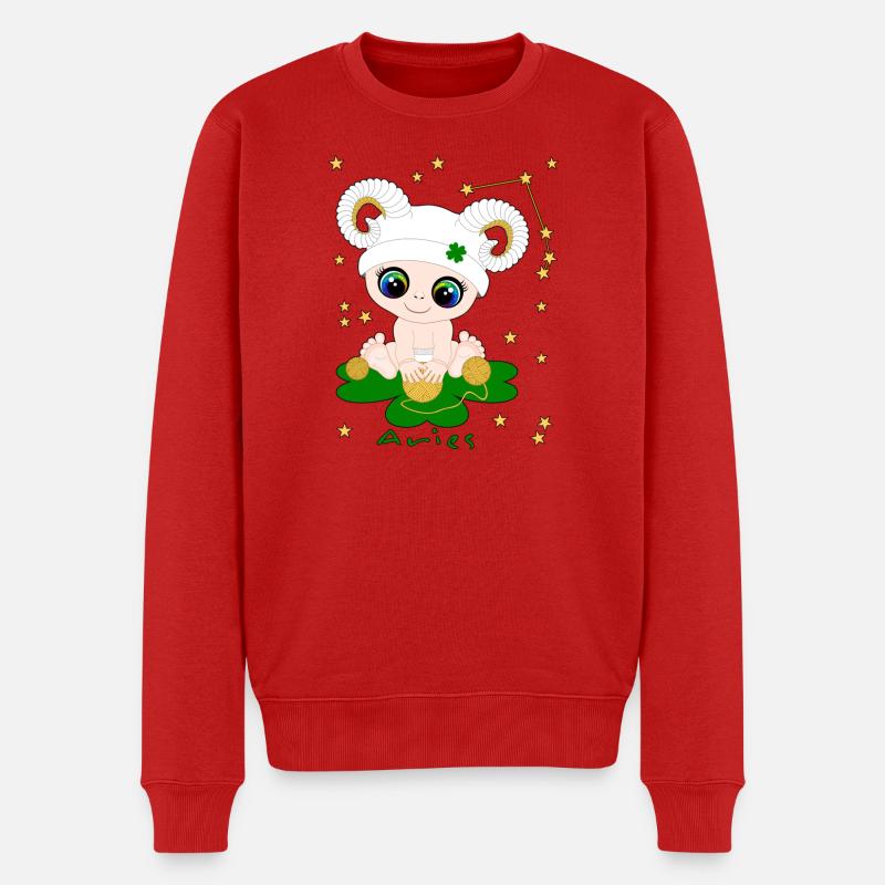 sternzeichen_aries - Pull Premium bio Homme - rouge