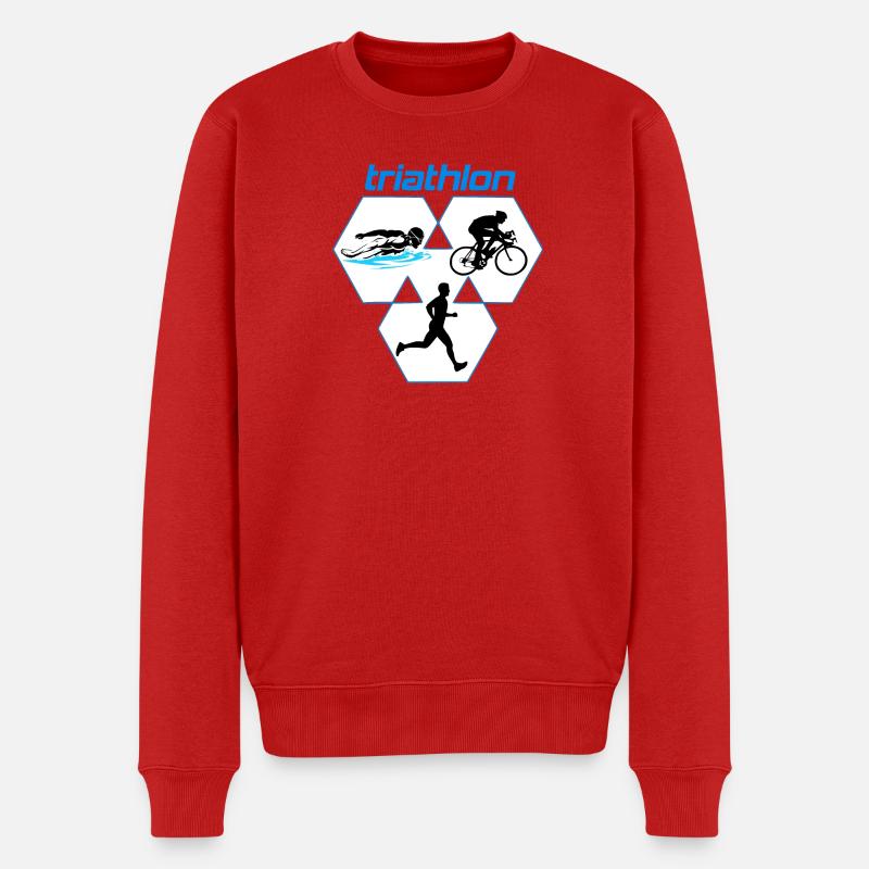 Triathlon - Männer Premium Bio Pullover - Rot