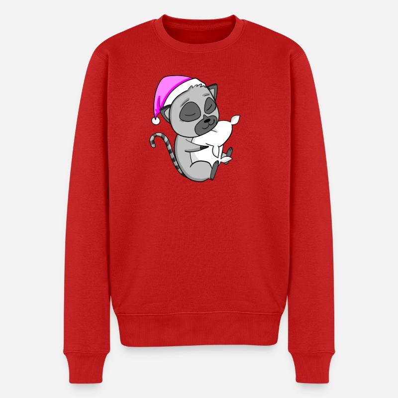 Lemur - Männer Premium Bio Pullover - Rot