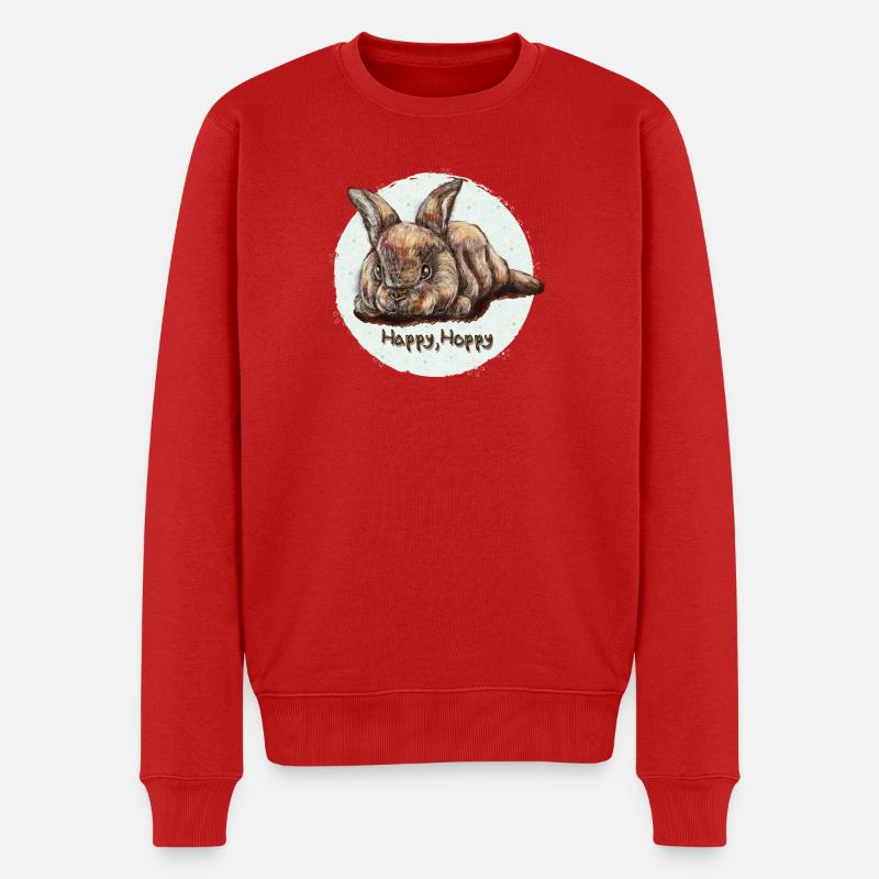 Happy Hoppy - Männer Premium Bio Pullover - Rot