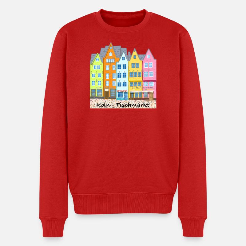 Köln, Fischmarkt, Stapelhäuschen, Deutschland - Männer Premium Bio Pullover - Rot
