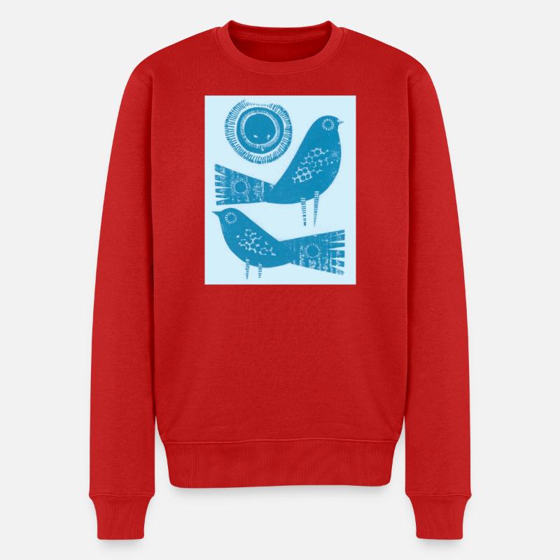 Vogel - Männer Premium Bio Pullover - Rot