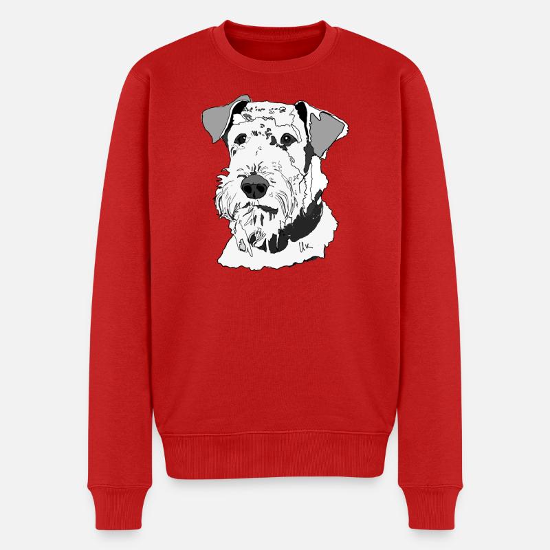 Airedale Terrier - Männer Premium Bio Pullover - Rot