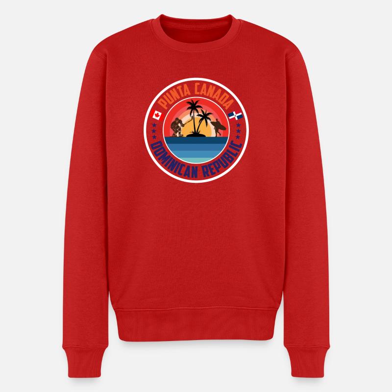Design Update 1 Orange Blue - Männer Premium Bio Pullover - Rot