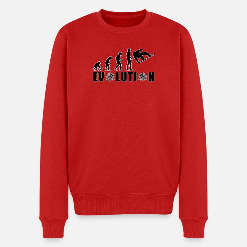 EVOLUTION SNOWBOARD Neige Hiver Cadeau - Pull Premium bio Homme - rouge