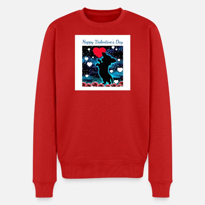 Happy Valentine's Day - Chihuahua Dancing - Männer Premium Bio Pullover - Rot
