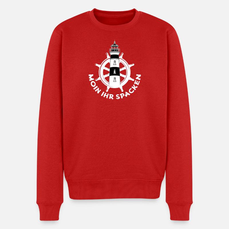 Moin ihr Spacken - Männer Premium Bio Pullover - Rot