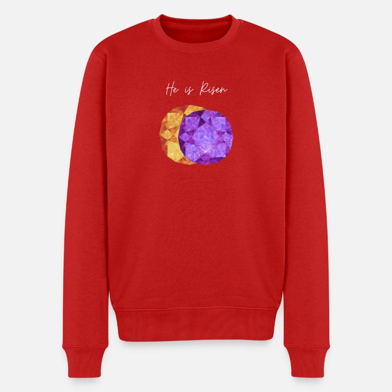 Er ist der auferstandene geometrische Edelstein - Männer Premium Bio Pullover - Rot