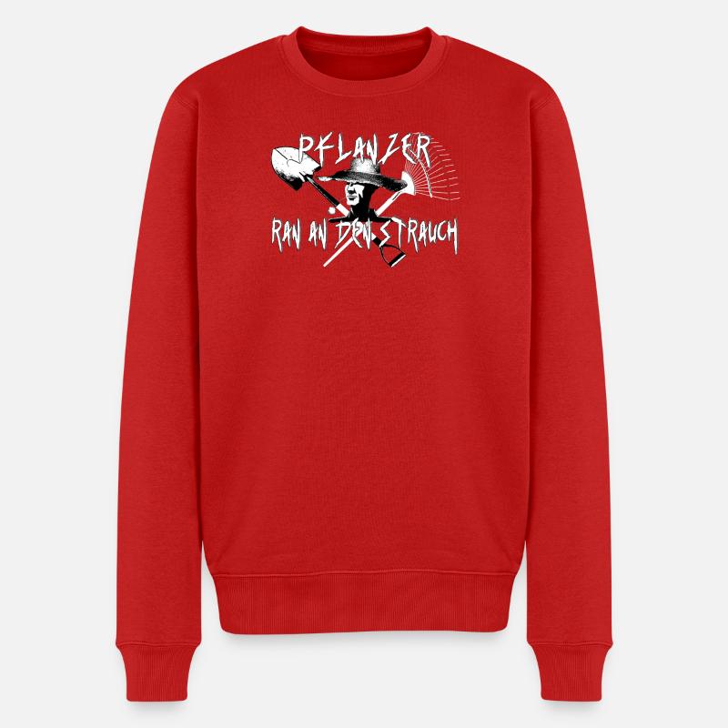 Pflanzer ...säen , pflanzen, giessen - Männer Premium Bio Pullover - Rot