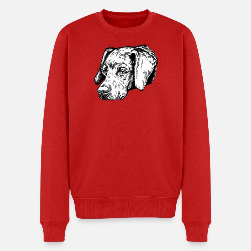 Braque du Bourbonnais Portrait - Männer Premium Bio Pullover - Rot