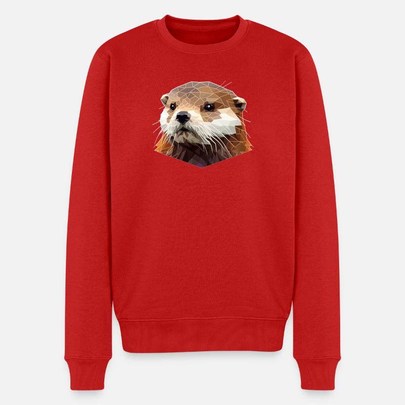 Polygon Otter - Männer Premium Bio Pullover - Rot