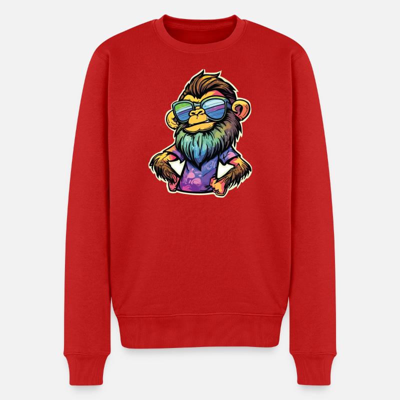 Singe Funky - Pull Premium bio Homme - rouge