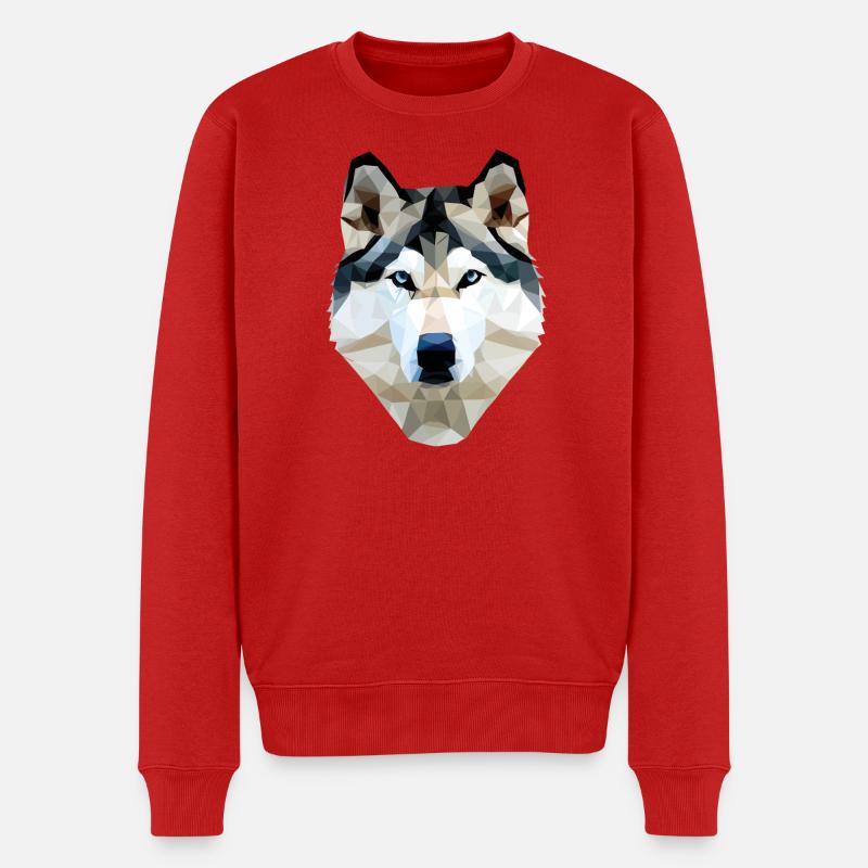 Polygone de chien husky - Pull Premium bio Homme - rouge
