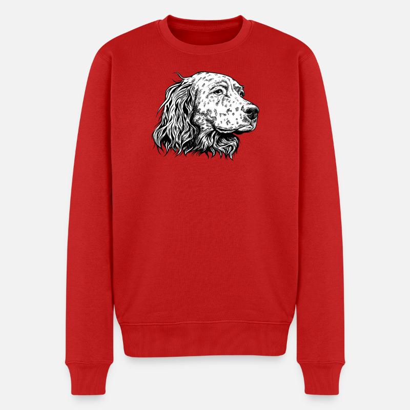Portrait de setter anglais sw - Pull Premium bio Homme - rouge