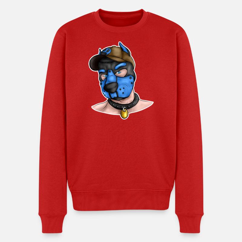 PupBlue - Männer Premium Bio Pullover - Rot