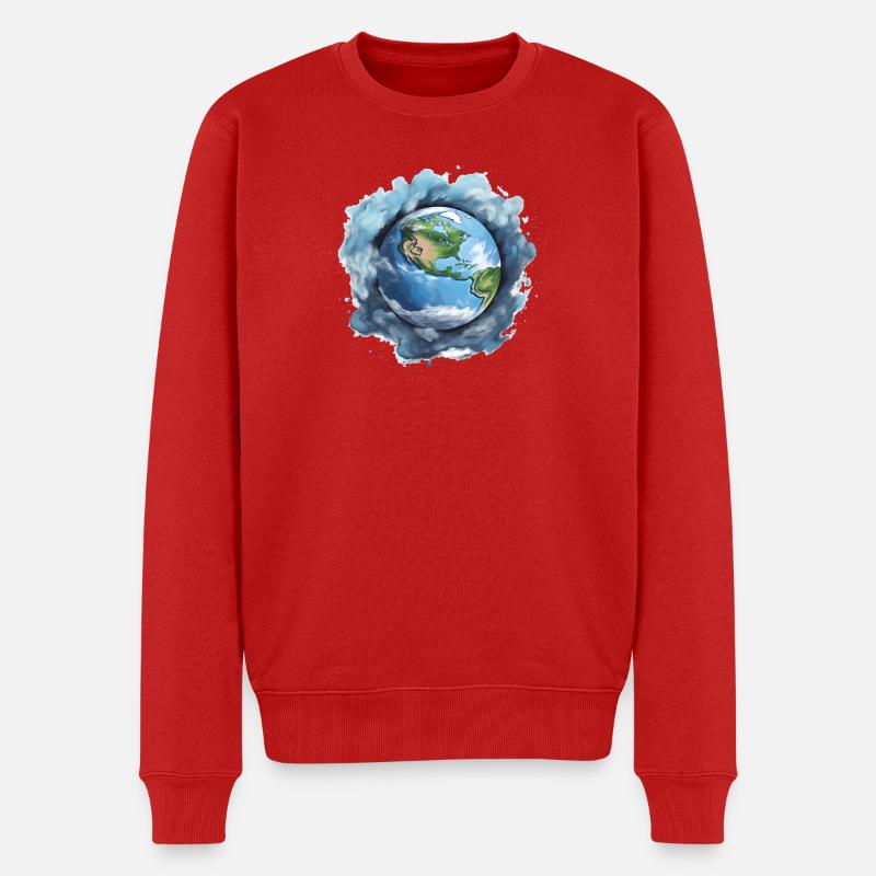 Erde - Männer Premium Bio Pullover - Rot