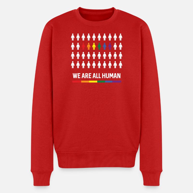 Pride Month LGBTQ - Wir sind alle Menschen - Männer Premium Bio Pullover - Rot