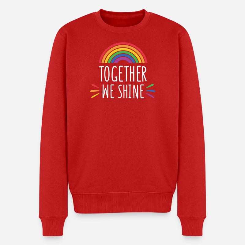 Pride Month - Gemeinsam glänzen wir - Männer Premium Bio Pullover - Rot