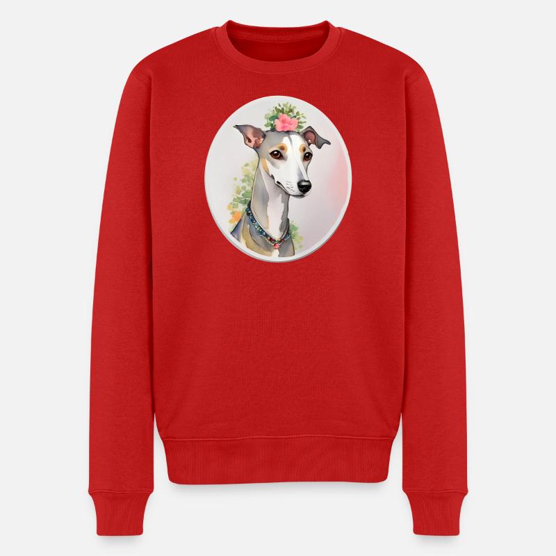 Whippet - Männer Premium Bio Pullover - Rot