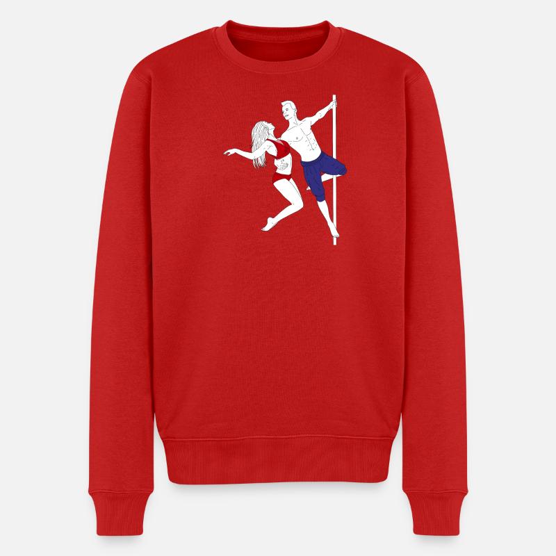 Poledance Duo Rot Blau Outfit - Männer Premium Bio Pullover - Rot