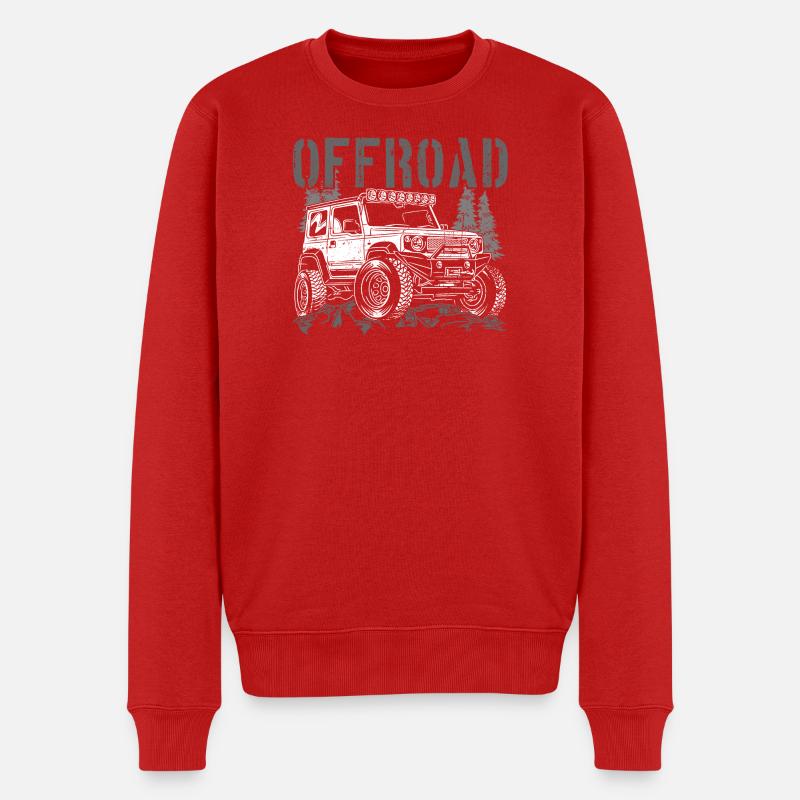 Offroad Jeep Silhouette Adventure - Pull Premium bio Homme - rouge