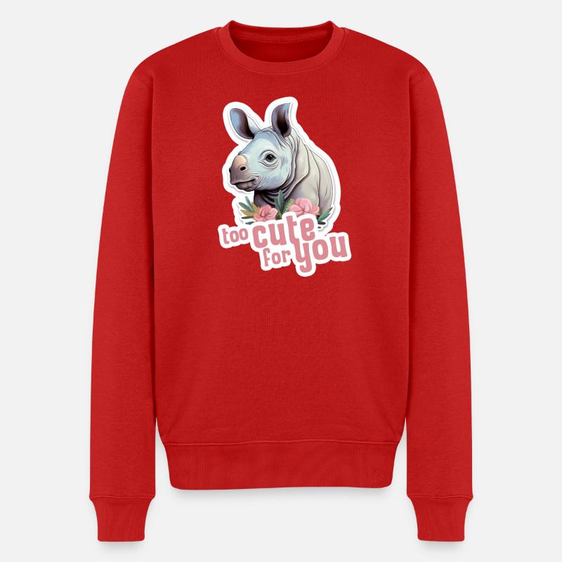 hippopotame trop mignon pour toi bébé hippopotame mignon - Pull Premium bio Homme - rouge