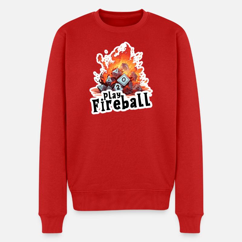 Exaggerated Fireball – Cube Chaos RPG - Pull Premium bio Homme - rouge