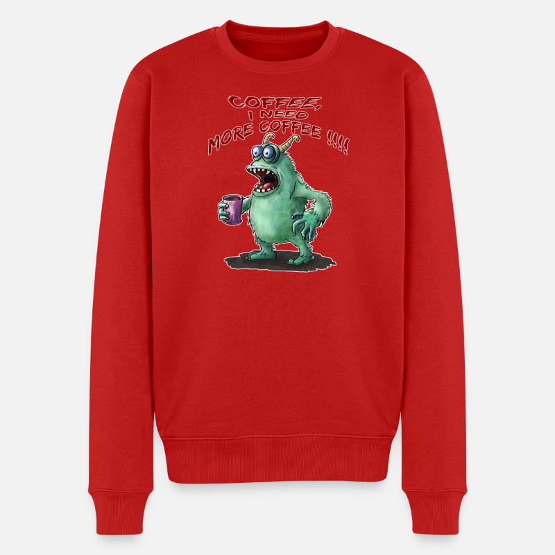 Coffee, I need more Coffee !!! - Männer Premium Bio Pullover - Rot