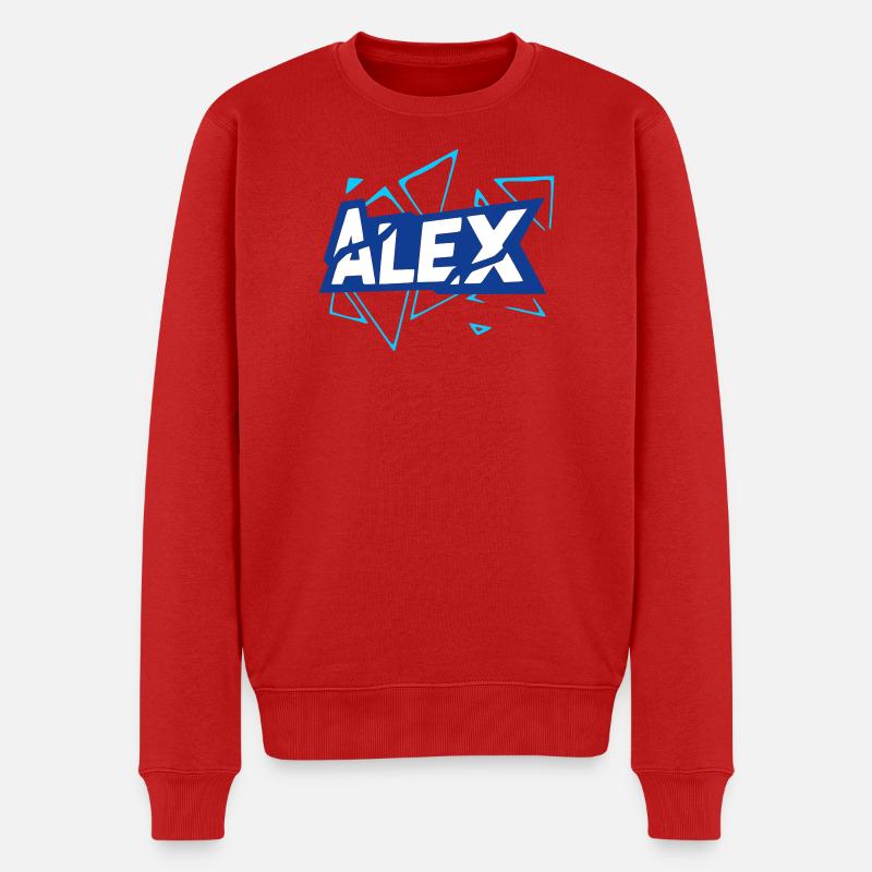 Alex - Männer Premium Bio Pullover - Rot