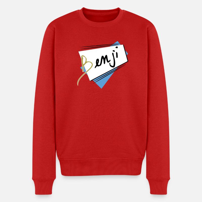 Benji - Männer Premium Bio Pullover - Rot