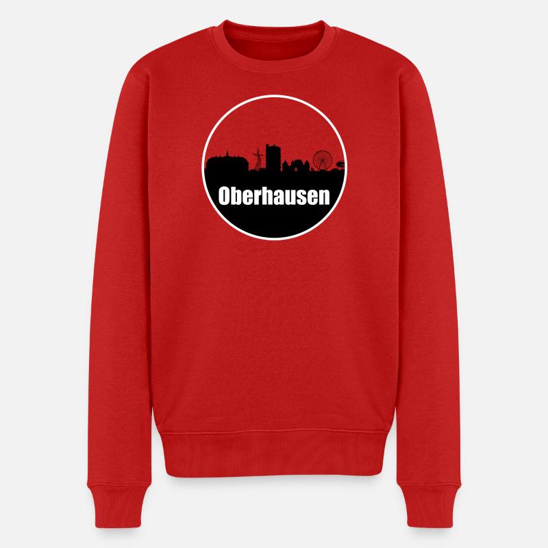 Oberhasuen Transparenz Skyline - Männer Premium Bio Pullover - Rot
