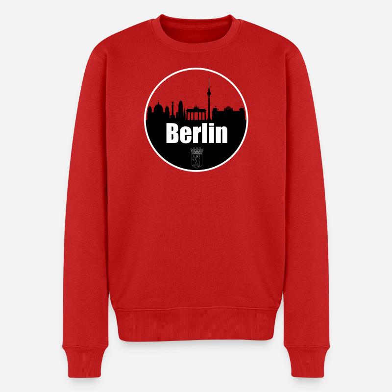 Berlin Transparency Skyline - Pull Premium bio Homme - rouge