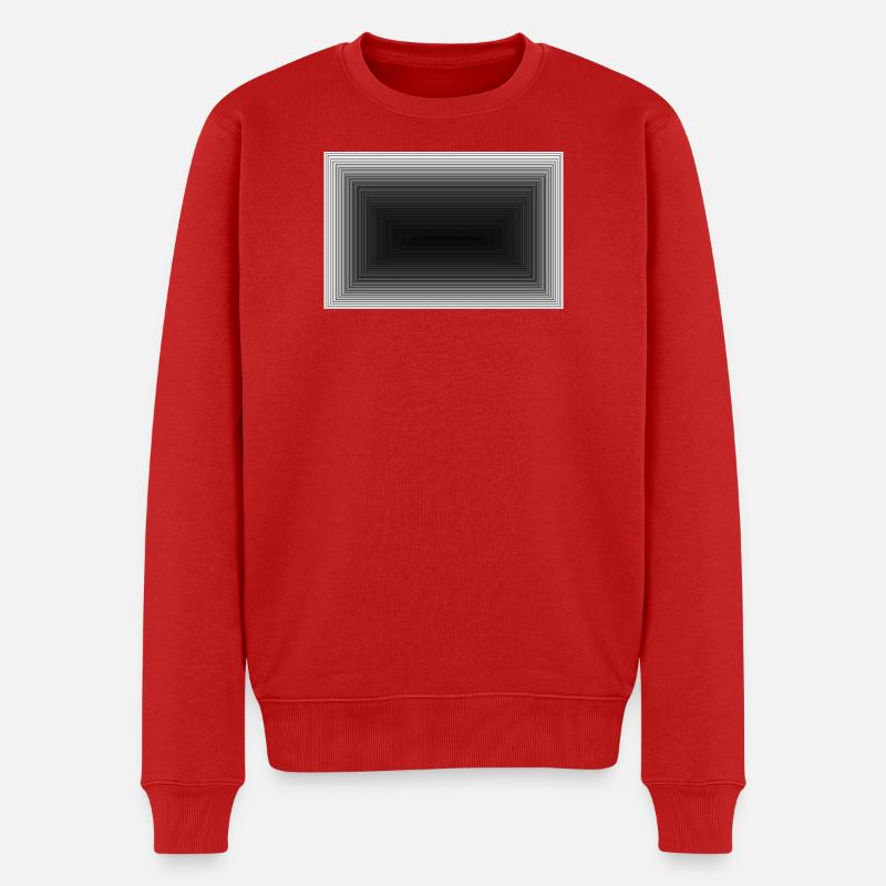 Schwarzer Grauton Tunnel Muster - Männer Premium Bio Pullover - Rot