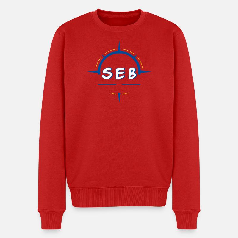 Seb - Männer Premium Bio Pullover - Rot