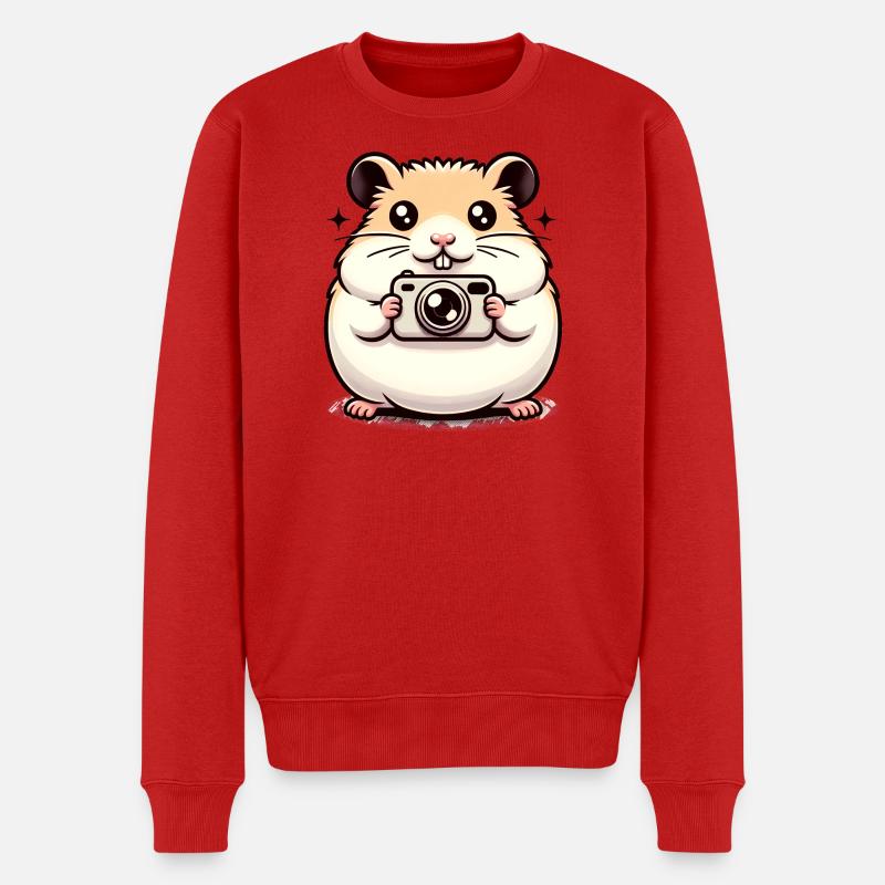Kamera Hamster - Männer Premium Bio Pullover - Rot