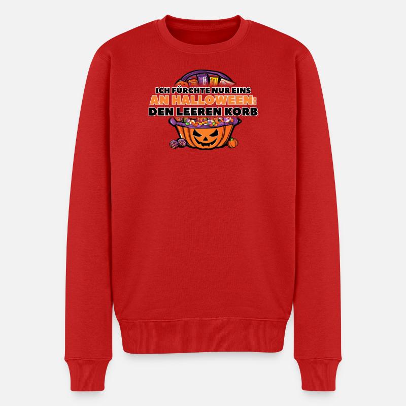 Halloween Print für einen vollen Korb - Männer Premium Bio Pullover - Rot