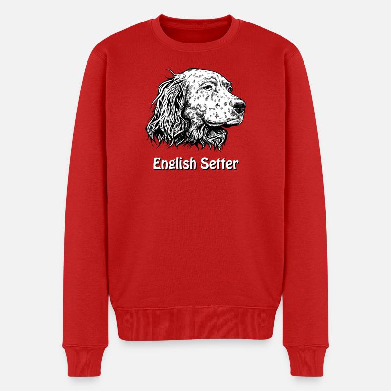 English Setter Portrait - Männer Premium Bio Pullover - Rot
