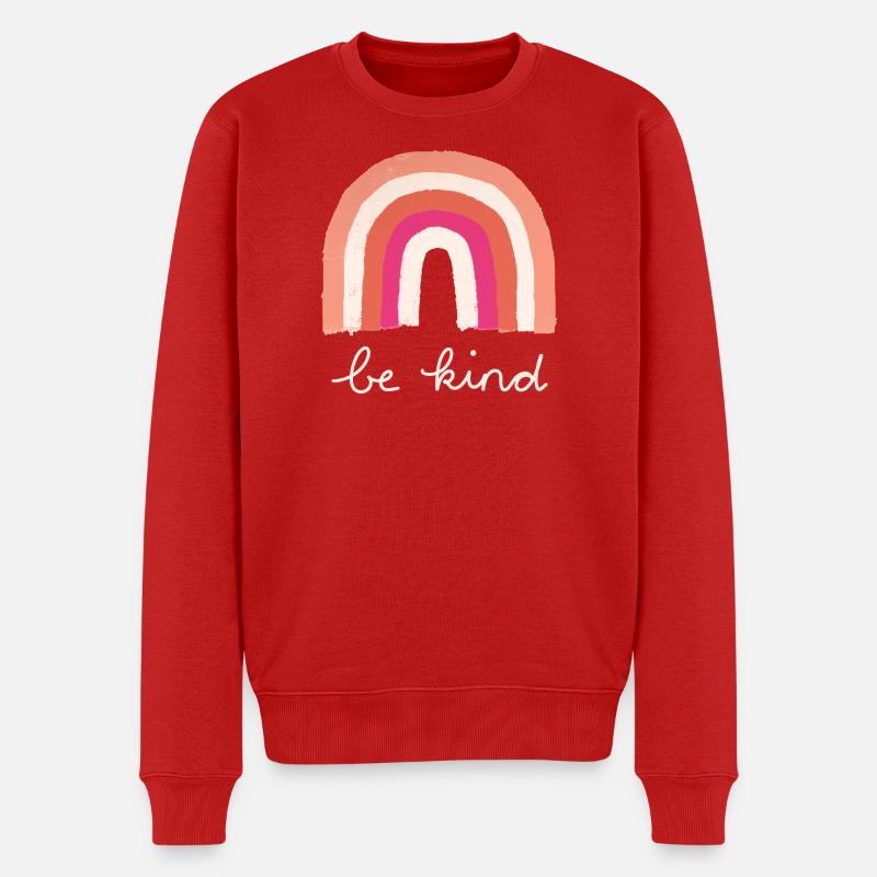 Be Kind Rainbow - Männer Premium Bio Pullover - Rot