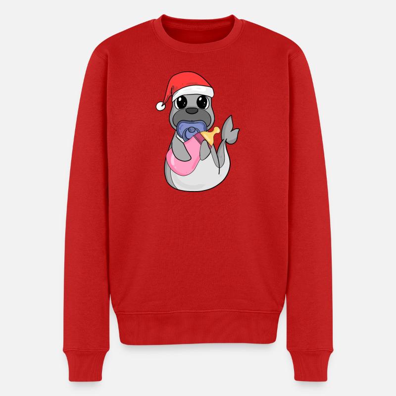 Bébé Lion de mer Noël - Pull Premium bio Homme - rouge