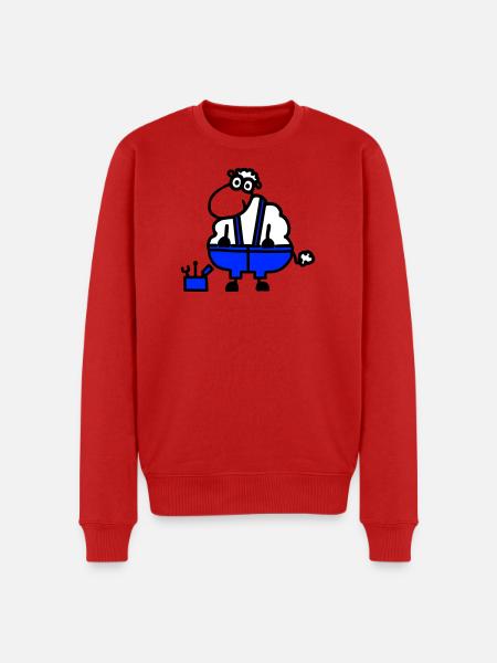 Craftsman's sheep, hero of labor - Men's Premium Organic Jumper - red