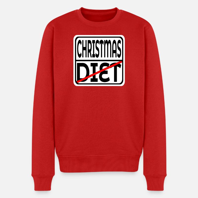 WEIHNACHTSSCHILD - LUSTIGE DIÄTZEICHEN - Männer Premium Bio Pullover - Rot